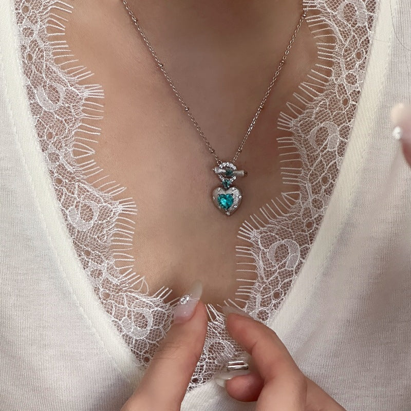 Pallai Ba ジルコン ラブリング ネックレス イヤリング セット