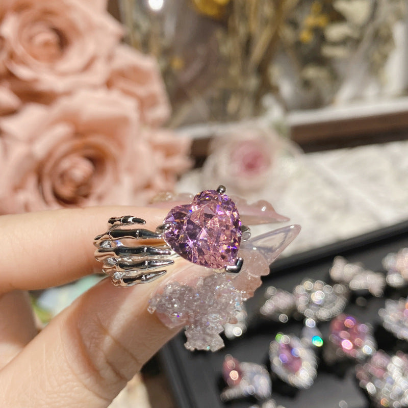 Pink zircon ring plated with 18K gold