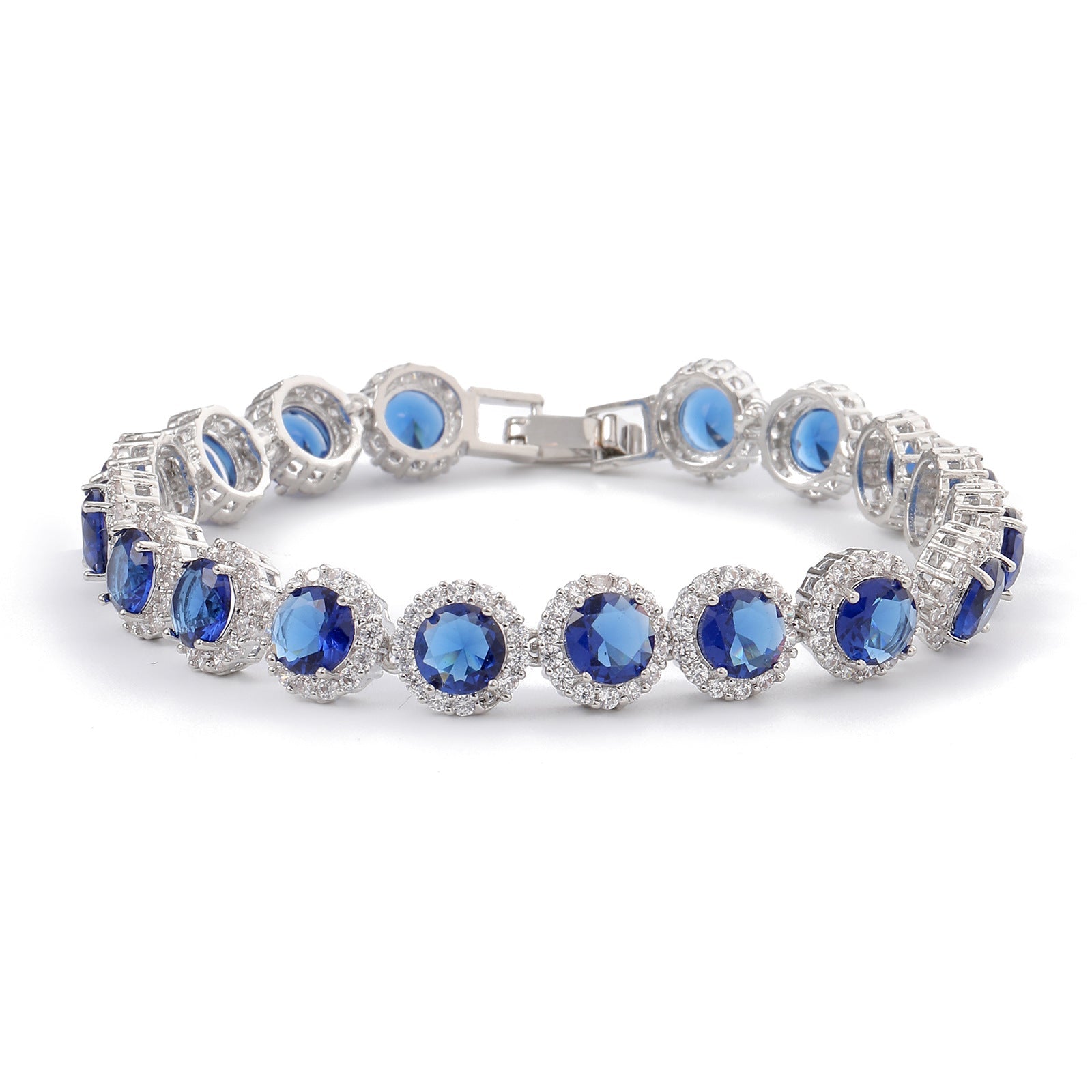Hollow round bracelet with gold-plated inlaid zircon