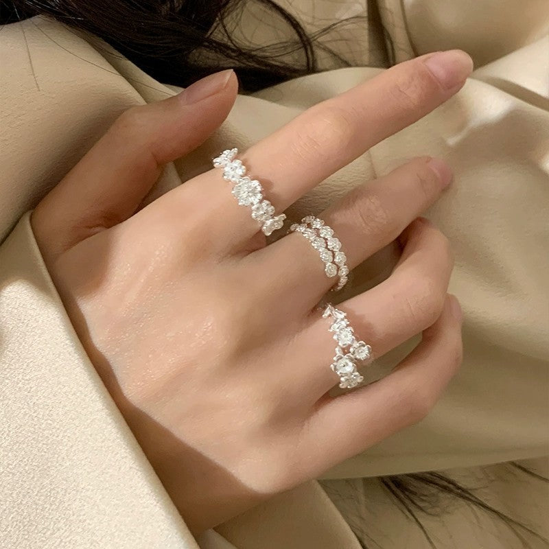S925スターリングシルバーフラワーリング