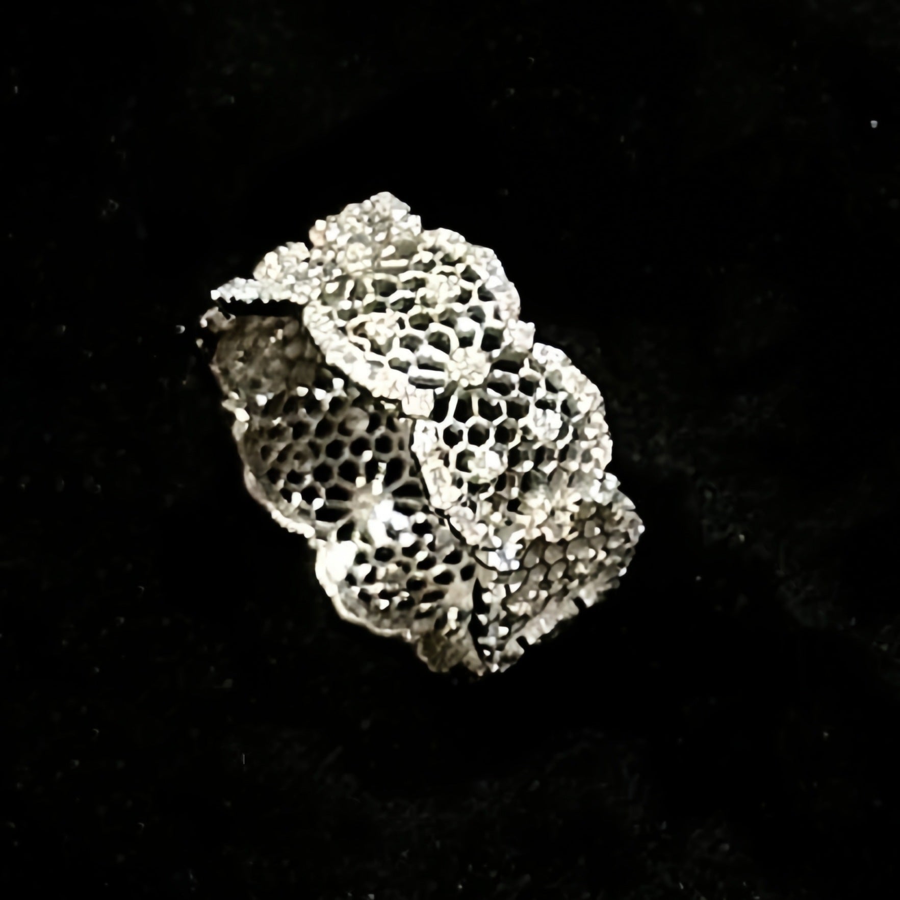 S925 sterling silver openwork lace ring bracelet