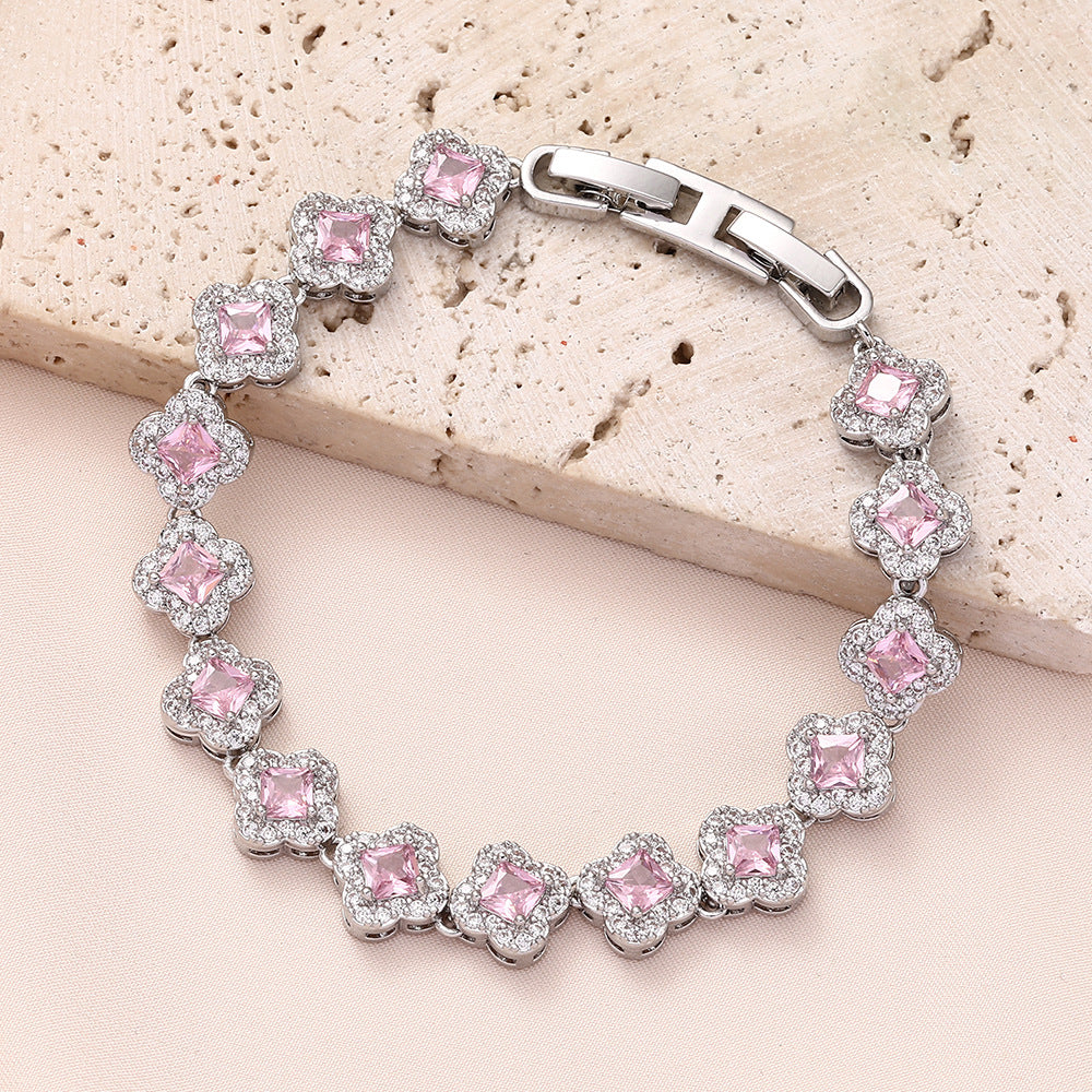 Brass zircon bracelet