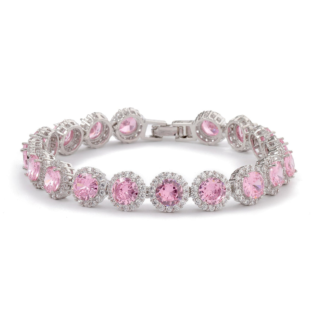 Hollow round bracelet with gold-plated inlaid zircon