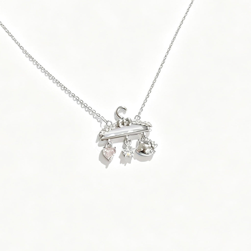 Gold‑Plated 3A Cubic Zirconia Cute Hanger Cat Necklace