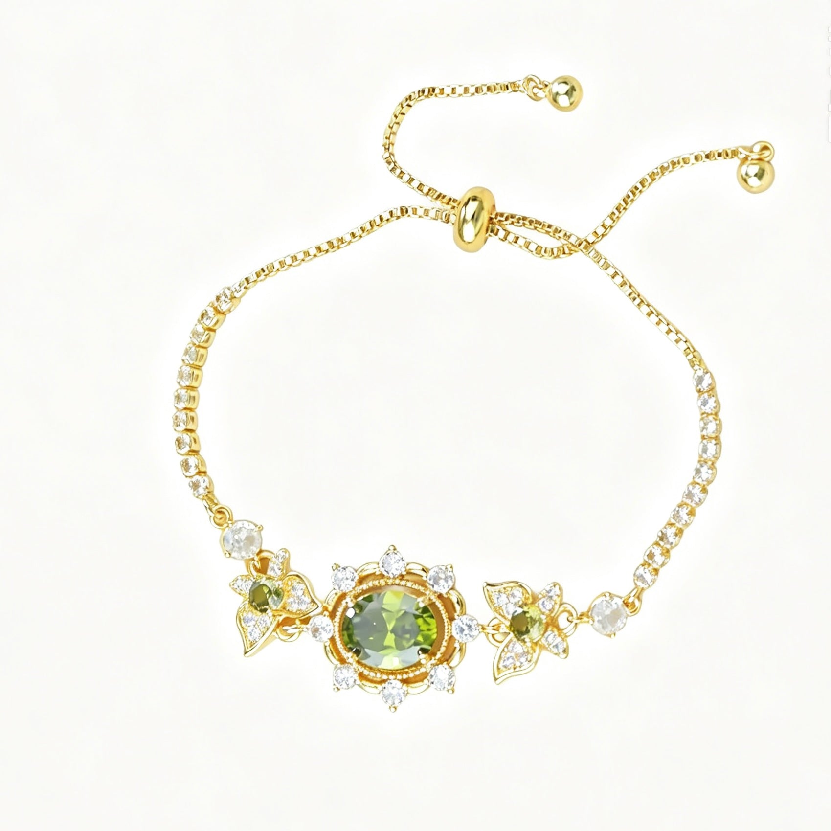 Olive‑Green Zircon Lavender Manor Series Butterfly Jewelry Set, Earrings Necklace Bracelet Rings