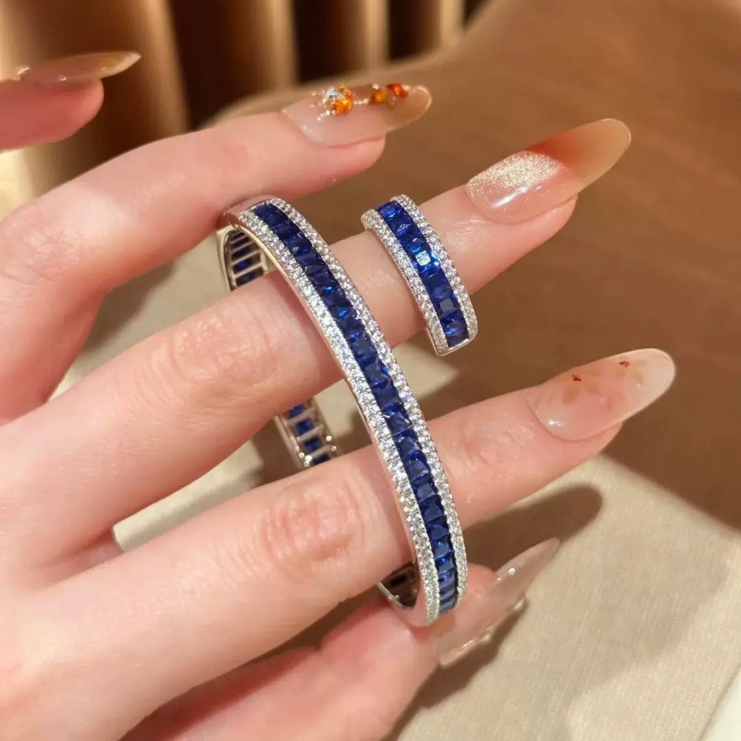 Luxury Blue Spinel & Zircon Bracelet