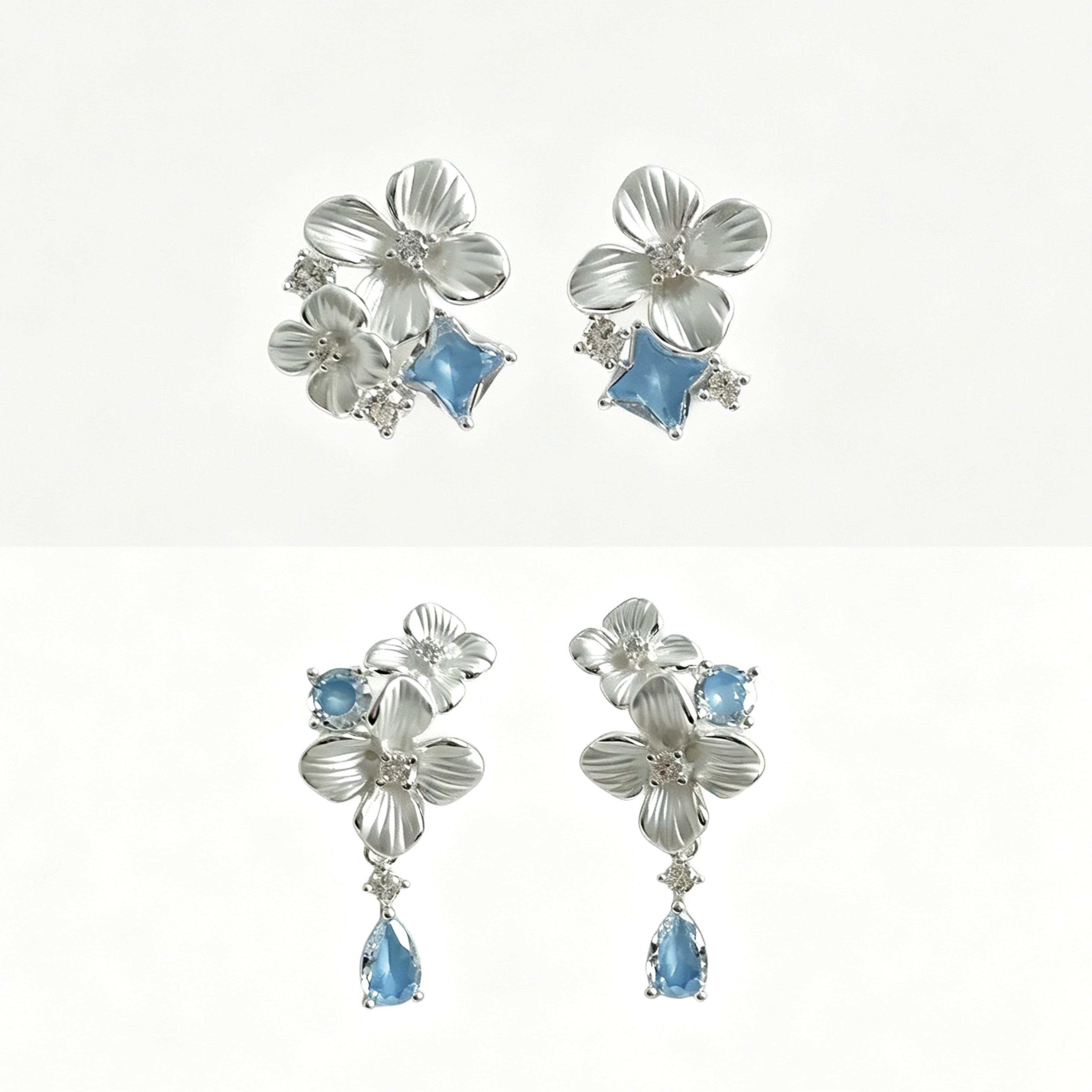Micro‑Paved Zircon Floral Stud Earrings