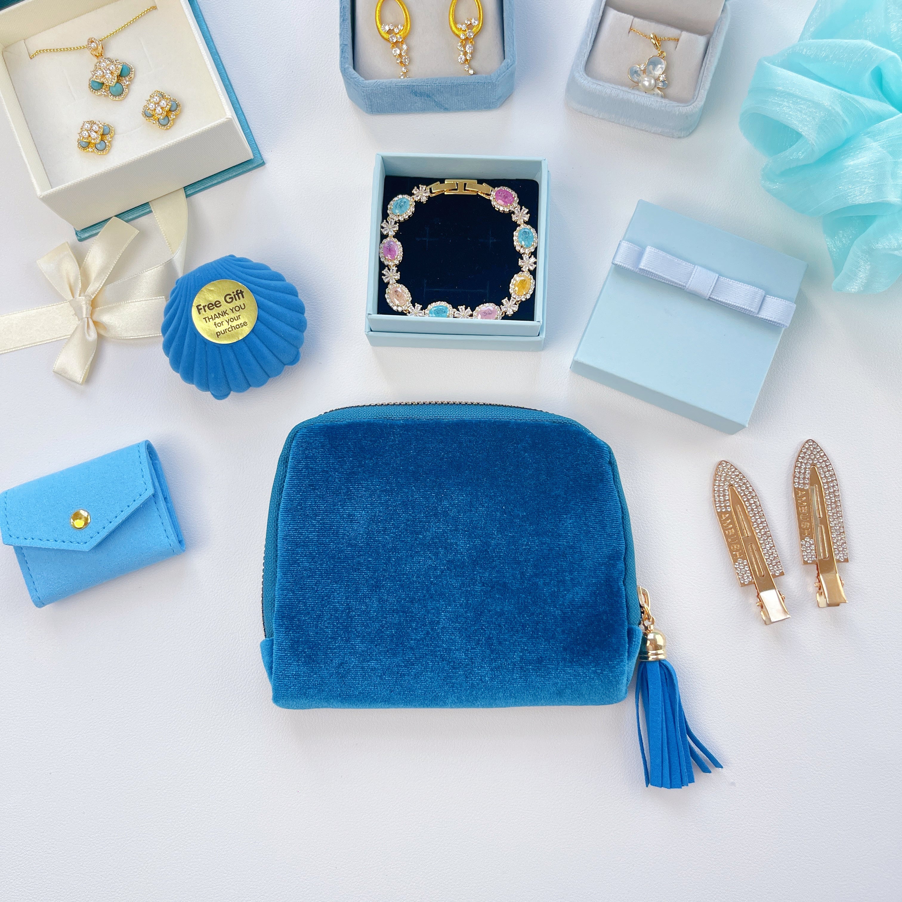 Gilded Blue Oil Painting Curated Set