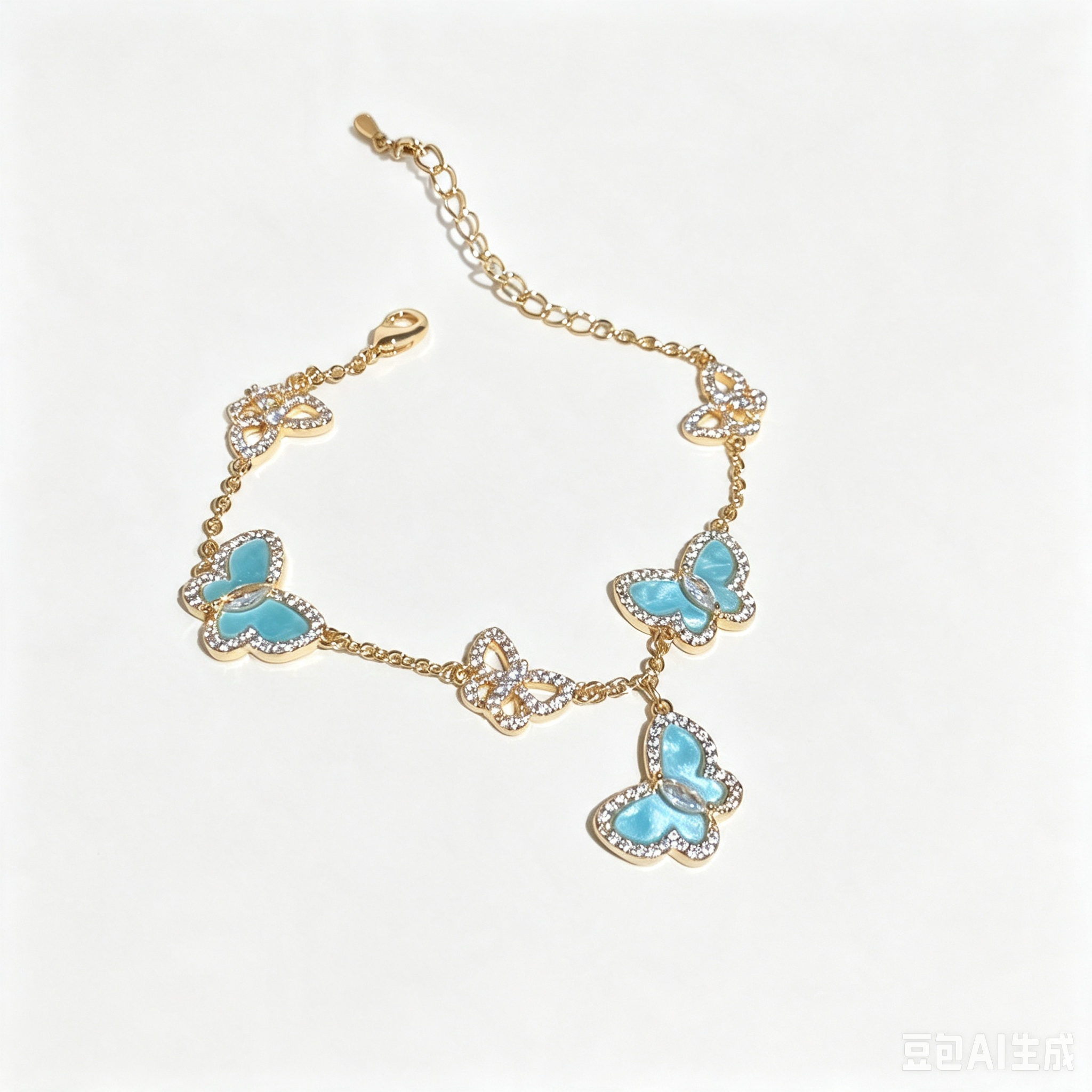 High‑Quality Zircon Inlaid Butterfly Bracelet