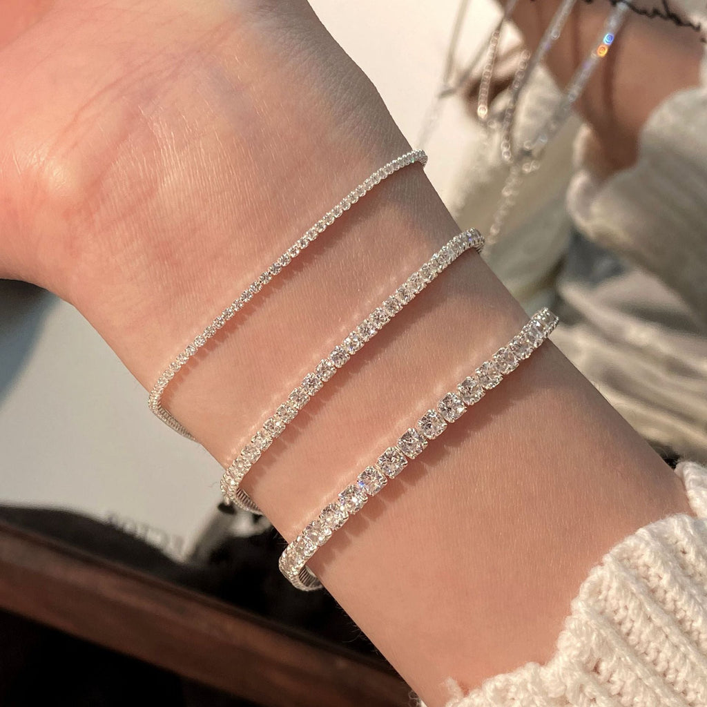 S925スターリングシルバーフルダイヤモンドブレスレット