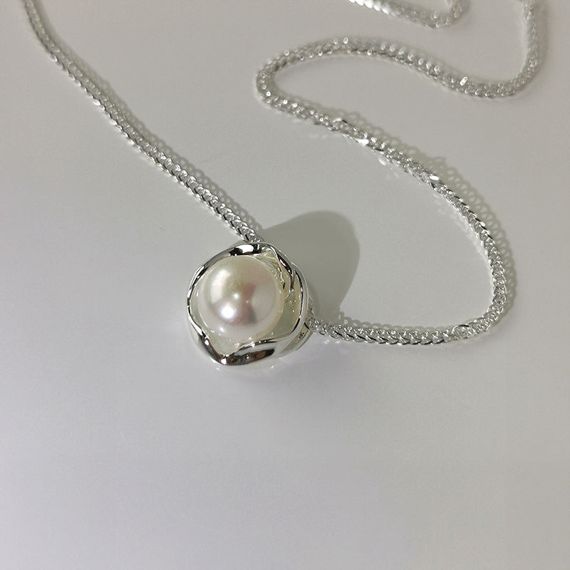 925スターリングシルバーパールネックレス