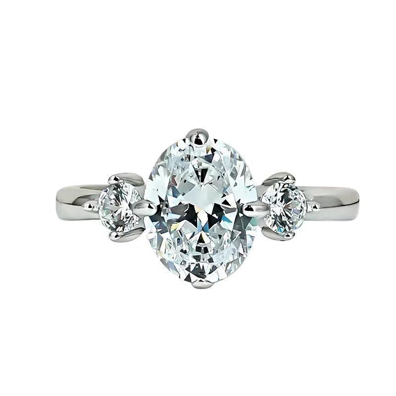 S925 Sterling Silver 2 karat Mosan Diamond Ring