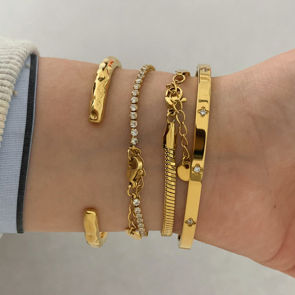 Stackable Irregular Texture Love Bracelet suit