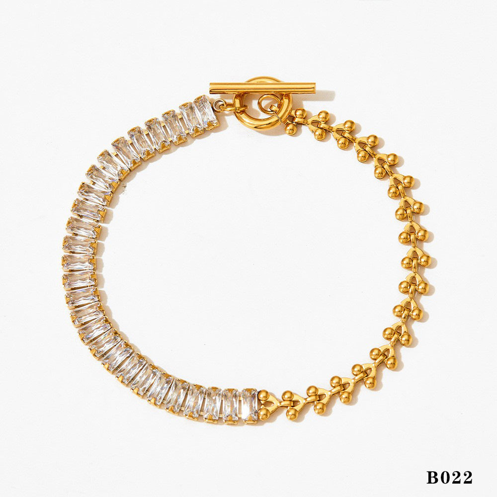 Natural Freshwater Pearl Love Zircon Bracelet suit