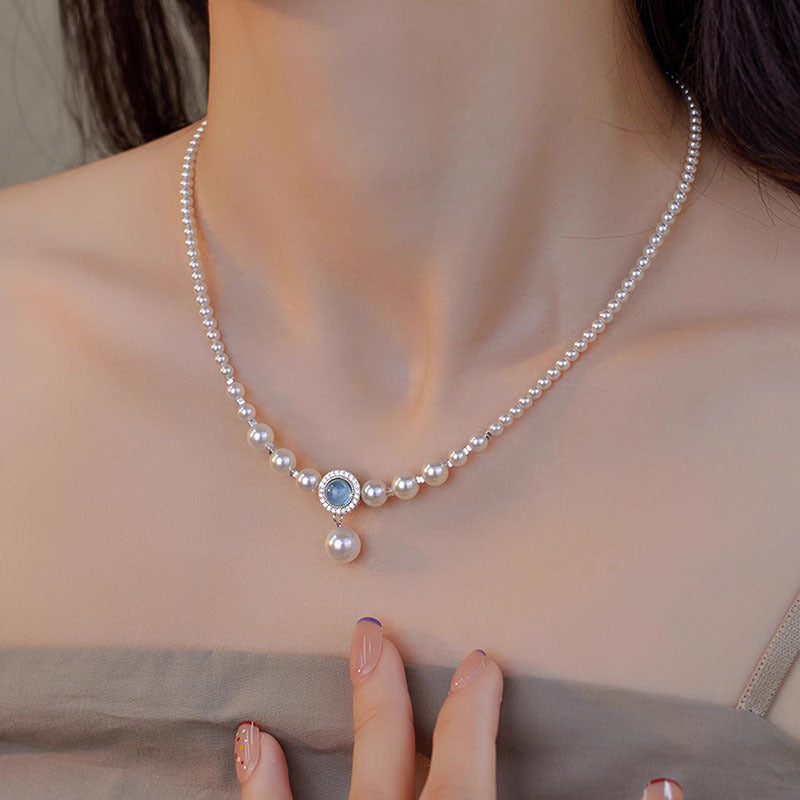 s925 sterling silver aquamarine necklace bracelet