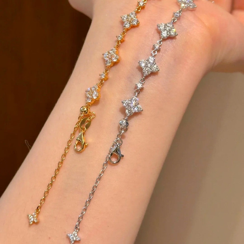クローバープルハイカーボンダイヤモンドブレスレット