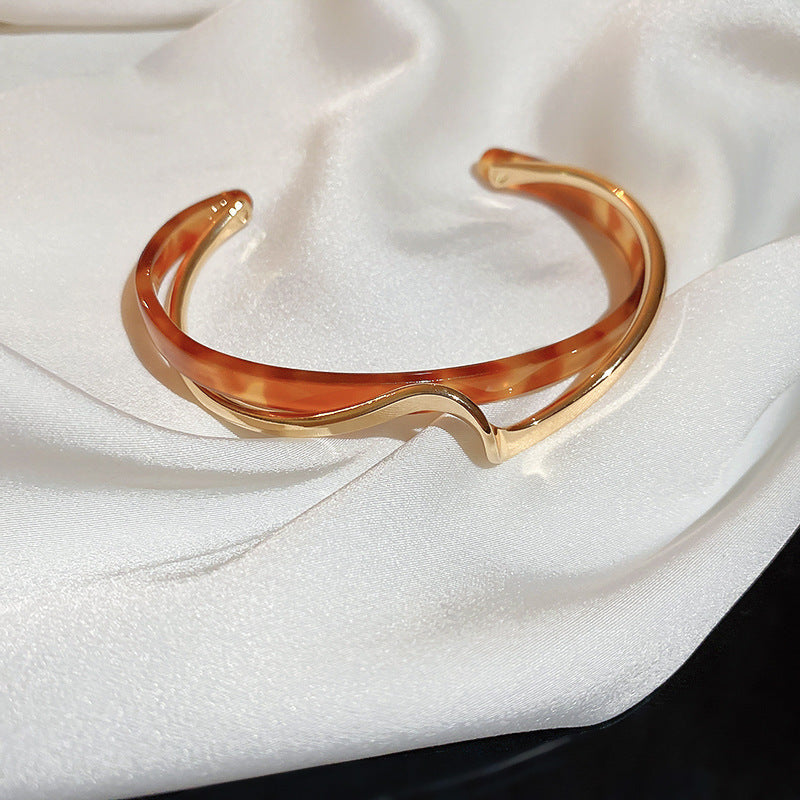 Real gold electroplated geometric bracelet