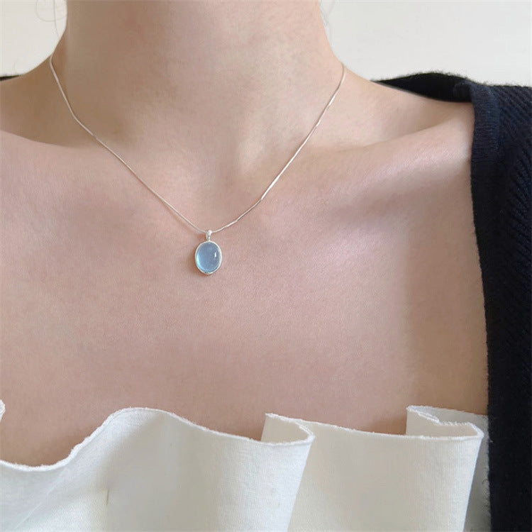 s925 sterling silver aquamarine necklace bracelet