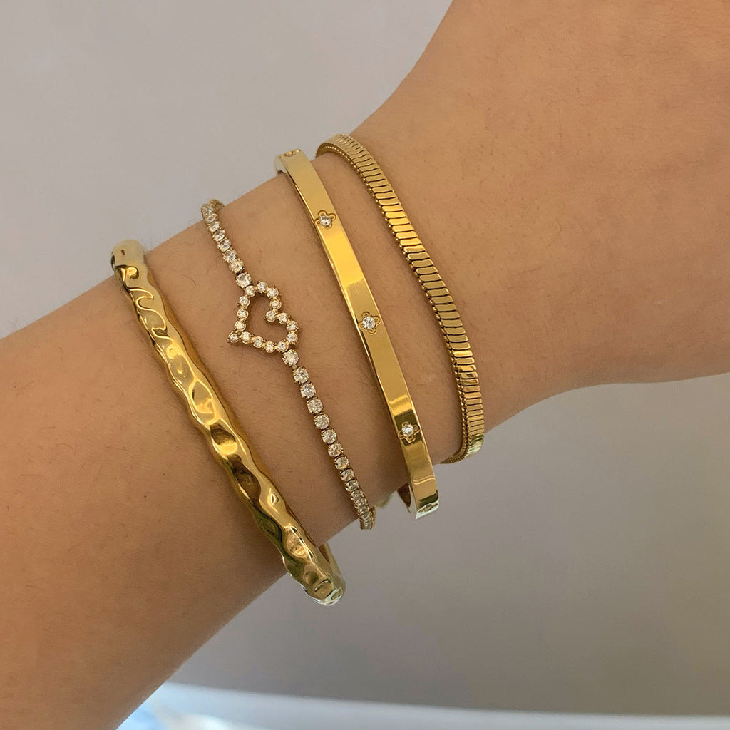 Stackable Irregular Texture Love Bracelet suit