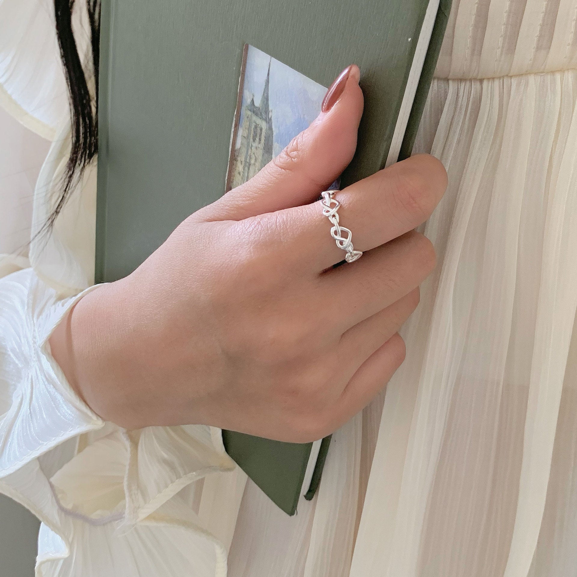 925スターリングシルバーラブリング