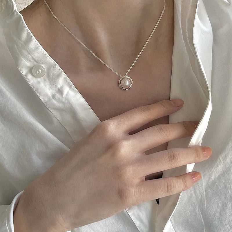 925スターリングシルバーパールネックレス