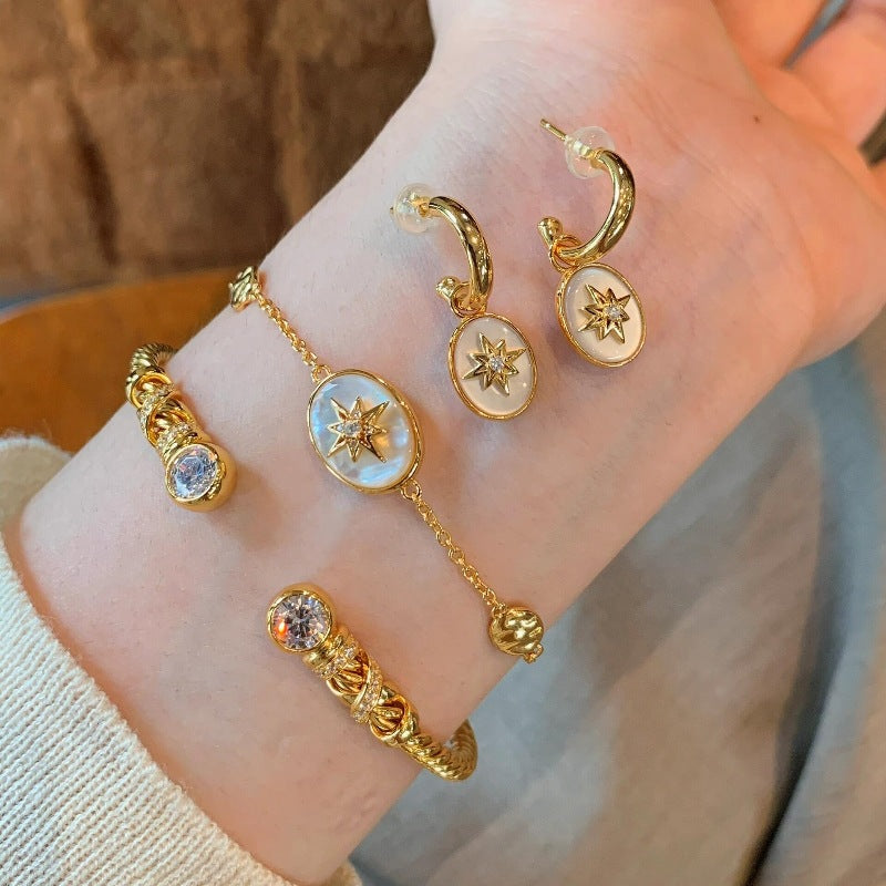 Gem Eight Star  Necklace Bracelet Ring suit