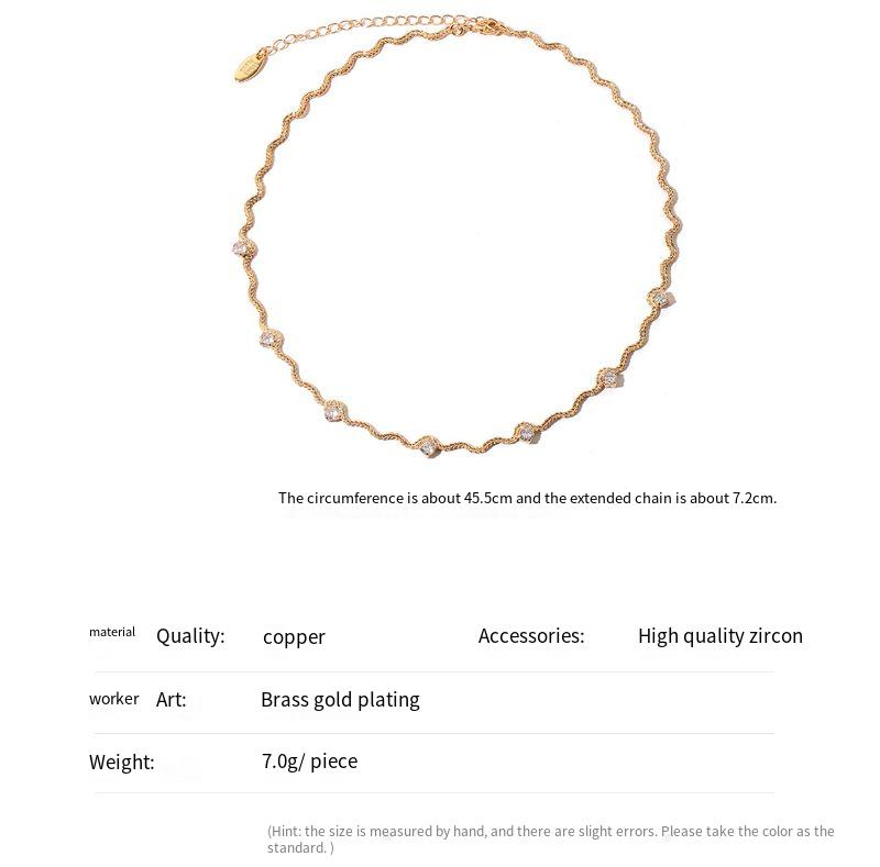 Zircon Embellished Irregular Chain Necklace