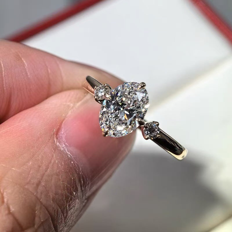 S925 Sterling Silver 2 karat Mosan Diamond Ring